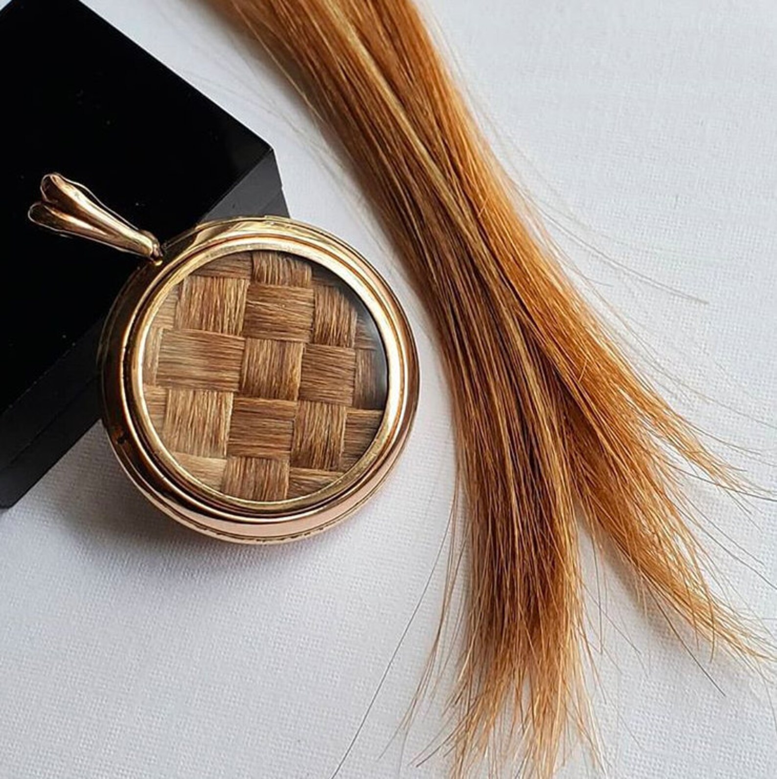 Hair Keepsake Commission Basket Weave Pendant Victorian Etsy