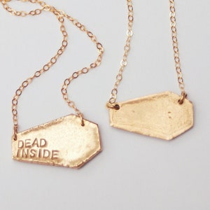 Solid Bronze or Dead Inside Coffin Necklace