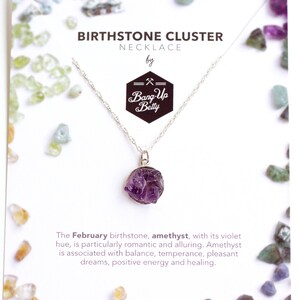 Amethyst Birthstone Cluster Necklace / February Birthstone Jewelry