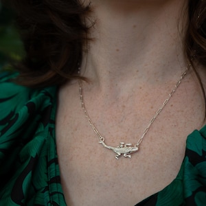 Alligator Necklace in Silver or Bronze