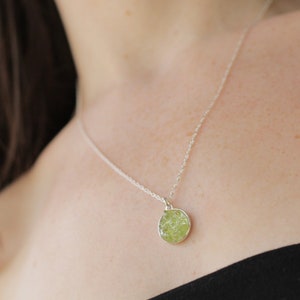 Peridot Birthstone Cluster Necklace / August Birthstone Jewelry