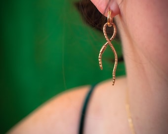 Earthworm Hoop Earrings