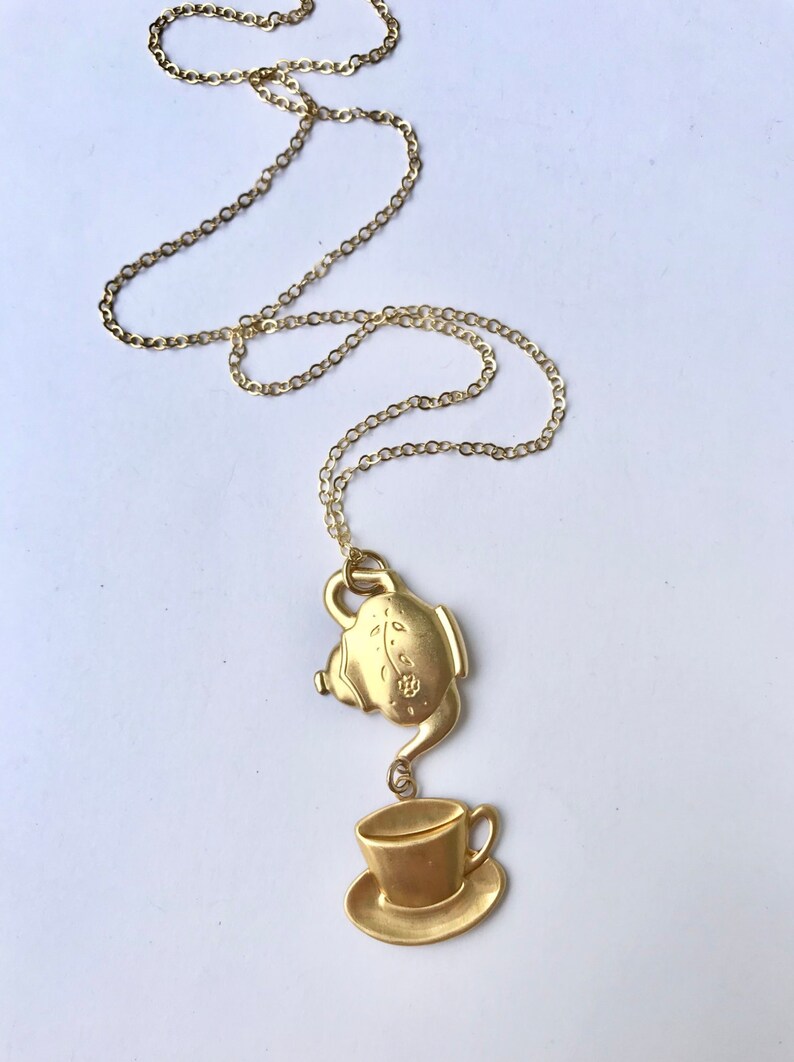 Teapot Teacup and Saucer Necklace for Tea Lovers Tea Lady Etsy