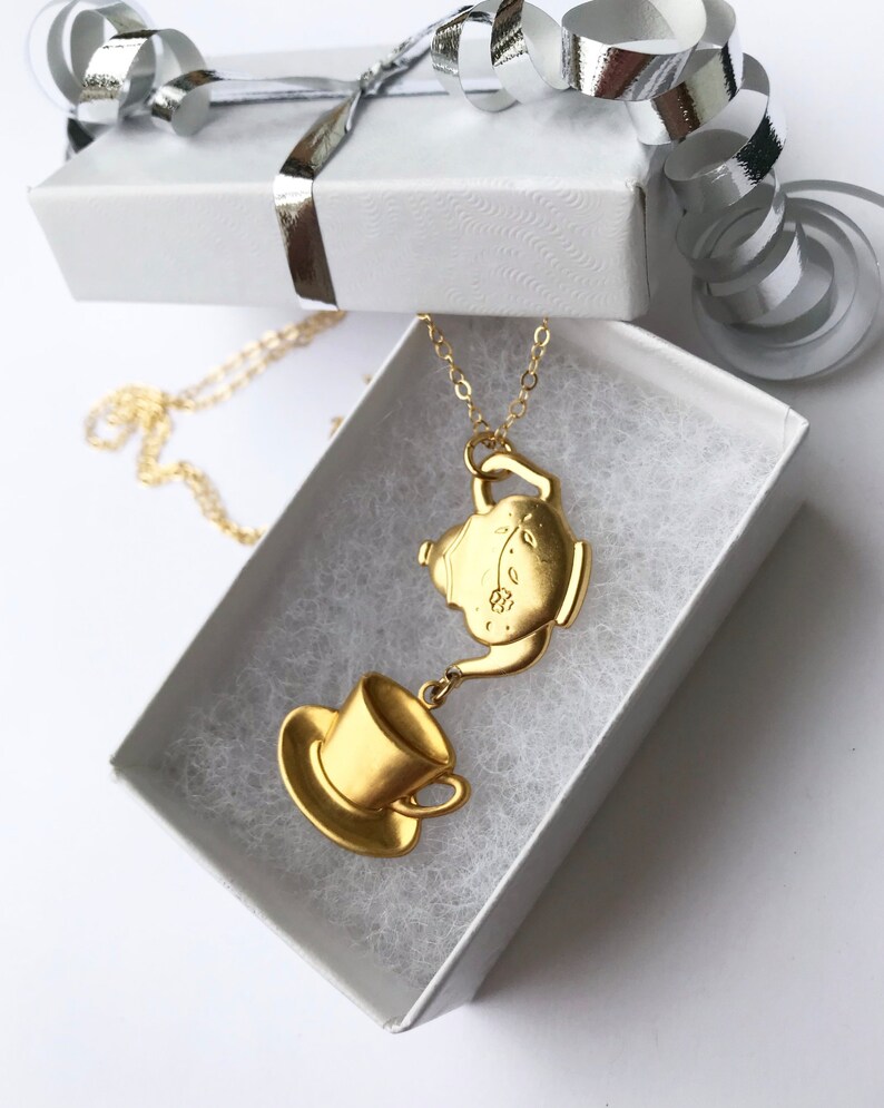 Teapot Teacup and Saucer Necklace for Tea Lovers Tea Lady Etsy