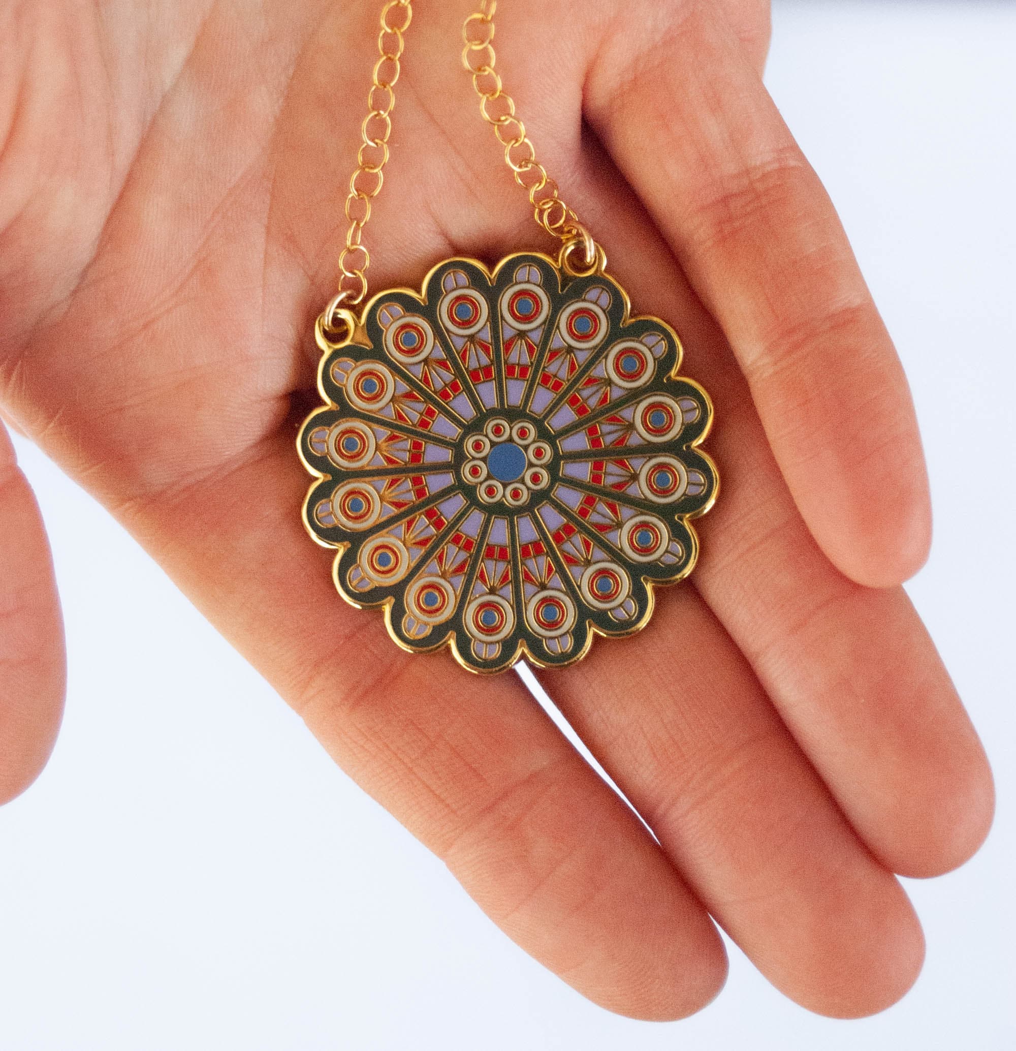 Rose Window Necklace Etsy