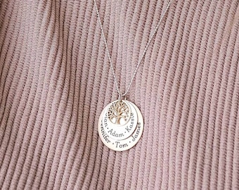 Mother's Day Gift for Grandma, Family Tree Necklace, Gift for Mom, Personalized Grandmother Necklace, Gift Ideas for Mom, Grandma Gift