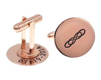 Personalized Copper Cufflinks, 7th Wedding Anniversary Gift, Father's Day Gift for Dad, Swivel Back Engraved Men’s Dress Shirt Cufflinks