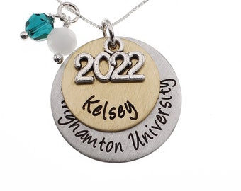 Collar de graduación 2024, Regalo de graduación personalizado, Universidad de secundaria, Clase de 2024, Collar personalizado