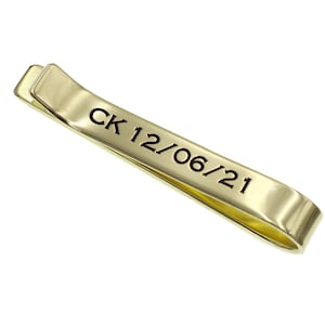 Valentine&#39;s Gifts for Him - Gold Tie Clip -  Brass Heart Tie Clip - Gift for Men - Anniversary Gift - Personalized Brass Tie Clip, Tie Bar