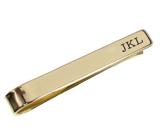 Personalized Tie Clip - Brass Tie Clip - Engraved Tie Bar - Brass Tie Clip - Gift for Men - Groomsmen Gift - Fathers Day Gift - Gift for Dad