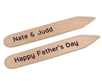 Personalized Bronze Collar Stays, Collar Stiffeners, Father's Day, Gift for Dad, Husband, Best Man Gift,Father of the Bride, Daddy's girl
