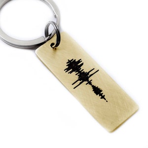 Individuelle Gravur Sound Wave Schlüsselanhänger, personalisierte Valentinstag Geschenk für Ihn Sie