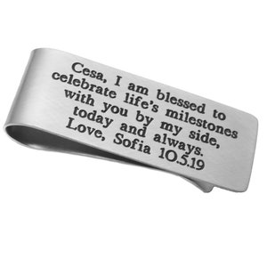 Money Clip, Valentines Gift for Him, Double Sided Personalized Sterling Wallet, Groomsmen Gift, Best Man Gift, Husband Gift, Father of Bride