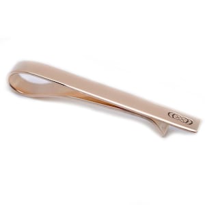 Valentines Gift Idea for Husband, Infinity Tie Bar, Bronze Tie Clip, Bronze Tie Bar, 8th Anniversary Gift, Custom Engraved Monogram Tie Clip