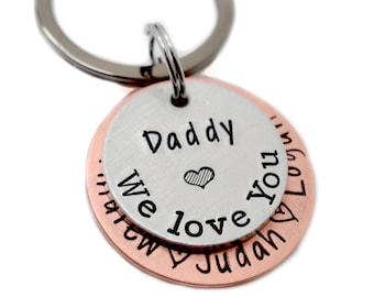 Personalized Keychain for Dad, Christmas Gift for Dad from Kids, Gift for Grandpa, Grandfather Keychain, Custom Papa Keychain, Gift for Him