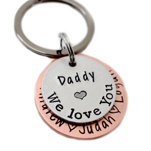 Personalized Keychain for Dad, Christmas Gift for Dad from Kids, Gift for Grandpa, Grandfather Keychain, Custom Papa Keychain, Gift for Him image 1