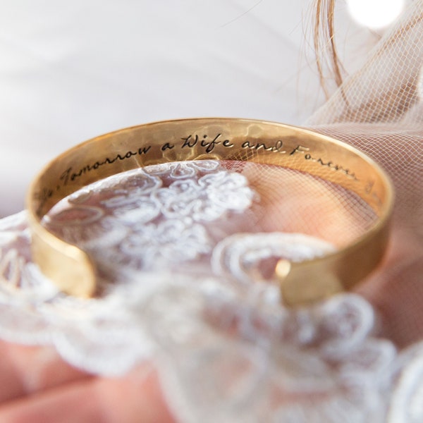 Mother of the Bride Gift from Bride, Personalized Brass Cuff Bracelet, Custom Mother of the Groom Gift from Groom