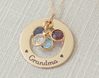 Grandma Necklace, Grandmother Necklace, 14K Gold Filled Nana Necklace, Gift for Grandma Nana, Grandmother Gift