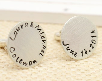 Cufflinks - Sterling Silver , Groomsmen Gift, Valentines Day Gift, Groomsmen Gift, Best Man Gift, Husband Gift, Fathers Day