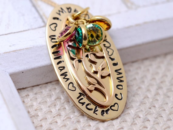Grandma Necklace, Family Tree Necklace, Birthstone Necklace for