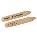 Valentine's Day Gift for Him, Bronze Collar Stays, Personalized Collar Stays, 8th Anniversary Gift, Custom Collar Stays, Collar Stiffeners