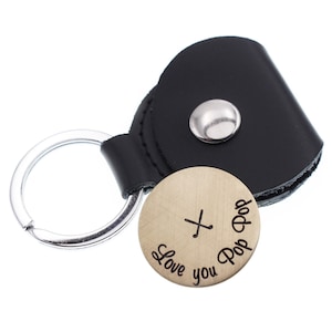 Personalized Golf Marker, Hand Stamped Token, Key Chain, Daddy Token, Double sided
