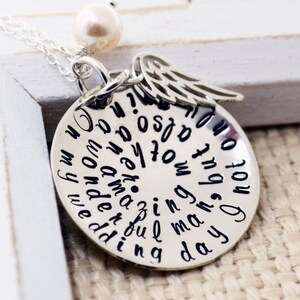 Mother of the Bride, Mother in Law Personalized Necklace, Wedding Gift , Amazing Mother,  Necklace, Bridal, Mommy, Mom