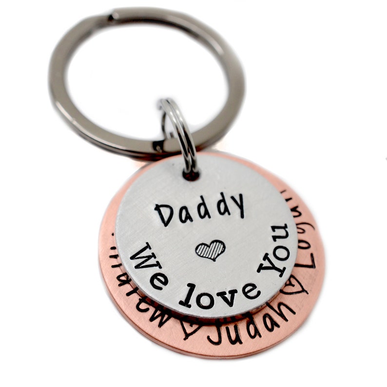 Personalized Keychain for Dad, Christmas Gift for Dad from Kids, Gift for Grandpa, Grandfather Keychain, Custom Papa Keychain, Gift for Him image 1