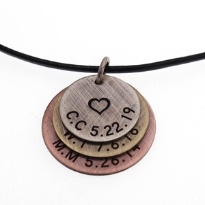 Collier rustique personnalisé pour homme, collier d&#39;anniversaire personnalisé, cadeau de Saint-Valentin pour lui, collier pour père, cadeau de Noël pour homme