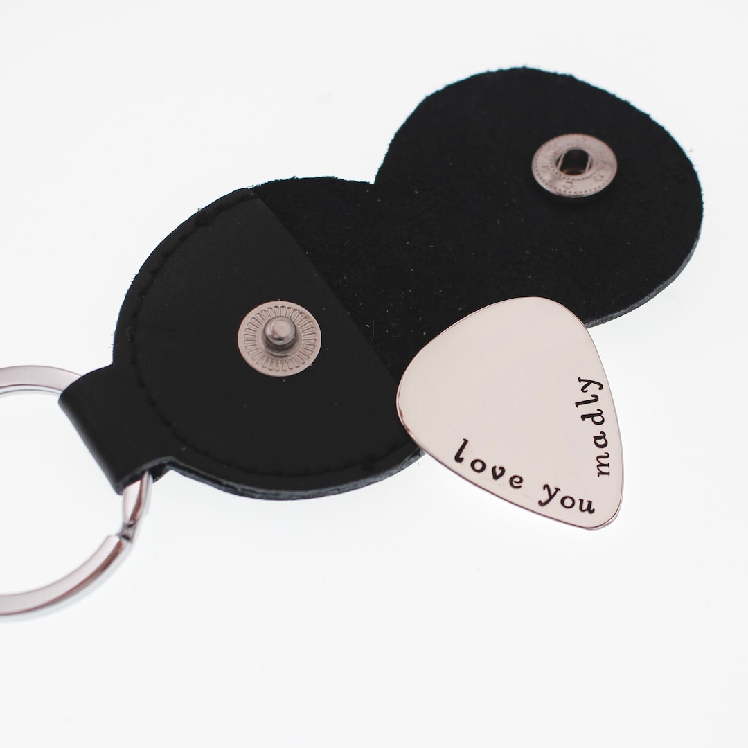 Valentines Day Gift for Him - Personalized Guitar Pick Keychain With ...