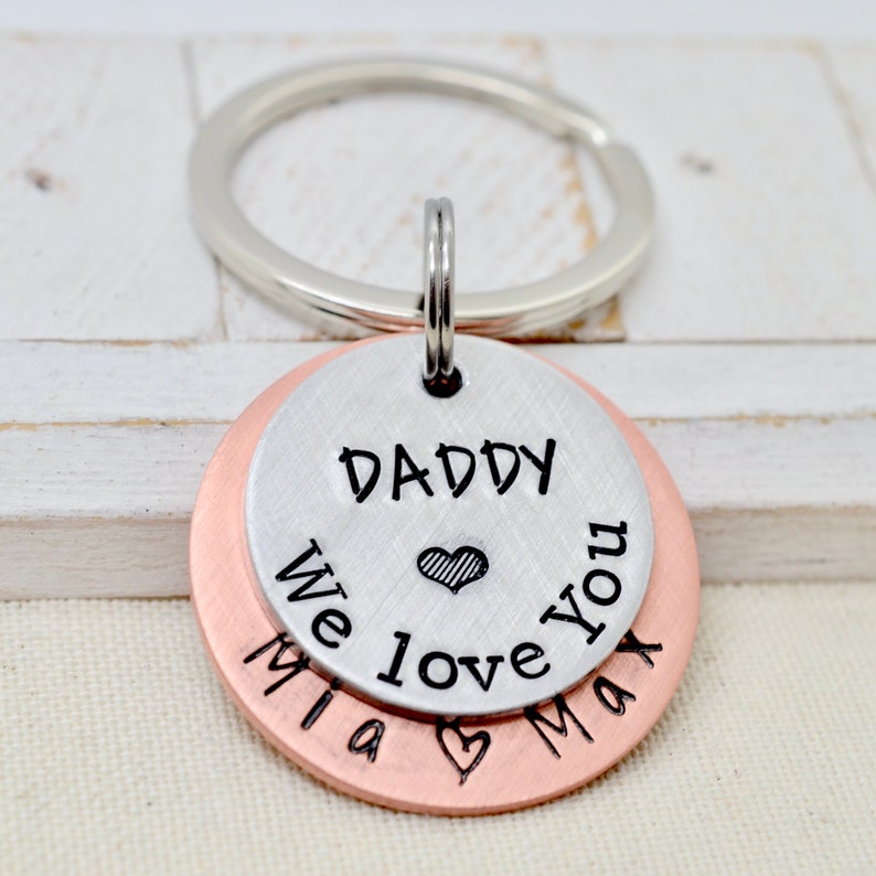 Personalized Keychain for Dad, Christmas Gift for Dad from Kids, Gift for Grandpa, Grandfather Keychain, Custom Papa Keychain, Gift for Him image 4