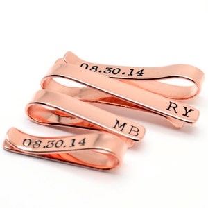 Personalized Tie Clip - Custom Tie Clip - Monogram Tie Clip - Gift for Men - Groomsmen Gift Set - Wedding Accessory - Copper Tie Clip - Gift