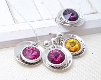 Personalized Birthstone Mother Necklace, Mommy Necklace, Birthstone Jewelry, Grandma Necklace, Gift for Grandma, Gift for Mom, Nana Necklace