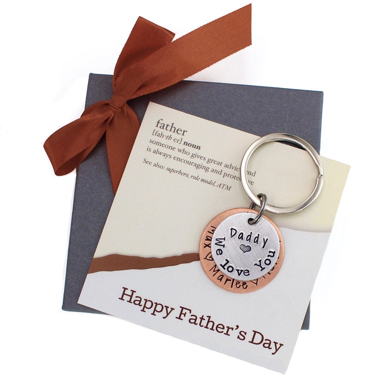 Personalized Keychain for Dad, Christmas Gift for Dad from Kids, Gift for Grandpa, Grandfather Keychain, Custom Papa Keychain, Gift for Him image 8