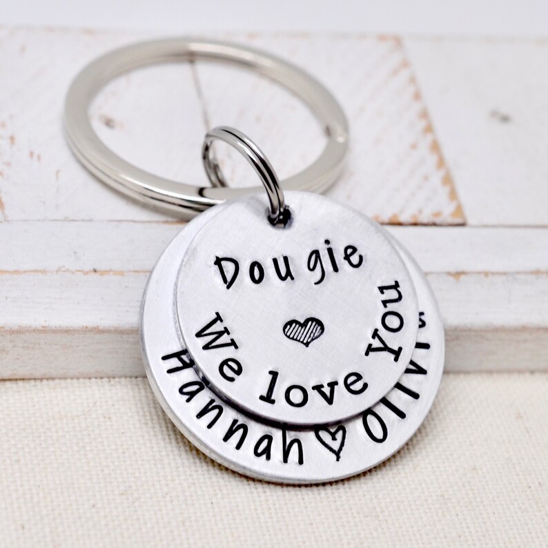 Personalized Keychain for Dad, Christmas Gift for Dad from Kids, Gift for Grandpa, Grandfather Keychain, Custom Papa Keychain, Gift for Him image 6