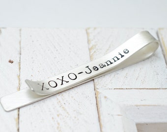 Valentine's Day Gift Personalized Tie Clip, Gift for Him, Anniversary Gift, Wedding Gift, Groomsmen Gift, Fathers Day Gift, Custom Tie Bar