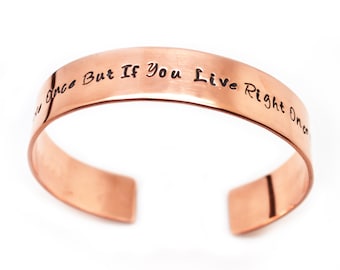 Brazalete de cobre, personalizado, estampado a mano, personalizado, mensaje oculto, boda, recuerdo, madre