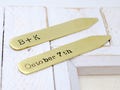 Brass Collar Stays, Valentines Day Gift, Personalized Collar Stiffeners, Father's Day, Groomsmen, Best Man Gift, Father of the Bride