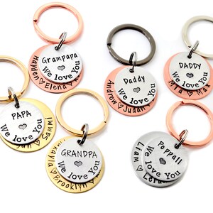 Personalized Keychain for Dad, Christmas Gift for Dad from Kids, Gift for Grandpa, Grandfather Keychain, Custom Papa Keychain, Gift for Him image 7