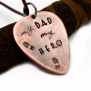 Personalized Guitar Pick Necklace for Men, Gift for Him, Oxidized Copper Necklace, Gift for Dad, Grandfather Gift, Gift for Boyfriend