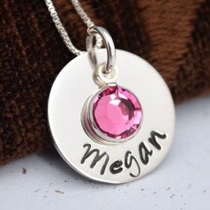 Christmas Gift Necklace, Personalized Birthstone Necklace, Baby Name Necklace for Moms, Mommy Necklace, Gift for Mom, Mothers Gift