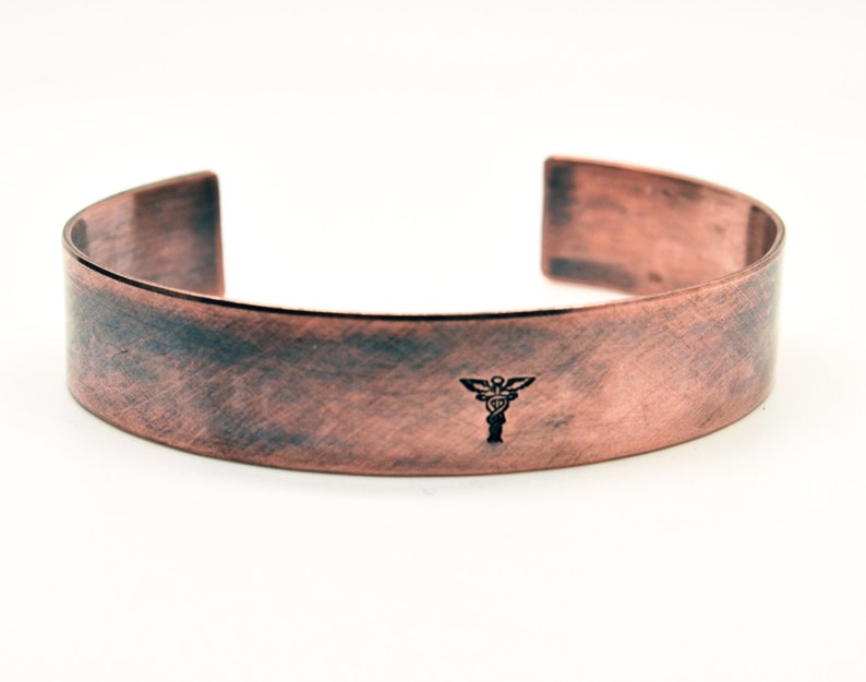 Medical Alert Copper Cuff Bracelet for Men Personalized Hand Etsy