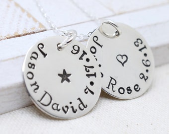 Personalized Name Necklaces for Women, Mom Necklace with Kids Names, Disc Name Necklace, Family Necklace, Dainty Name Necklace, Grandma Nana