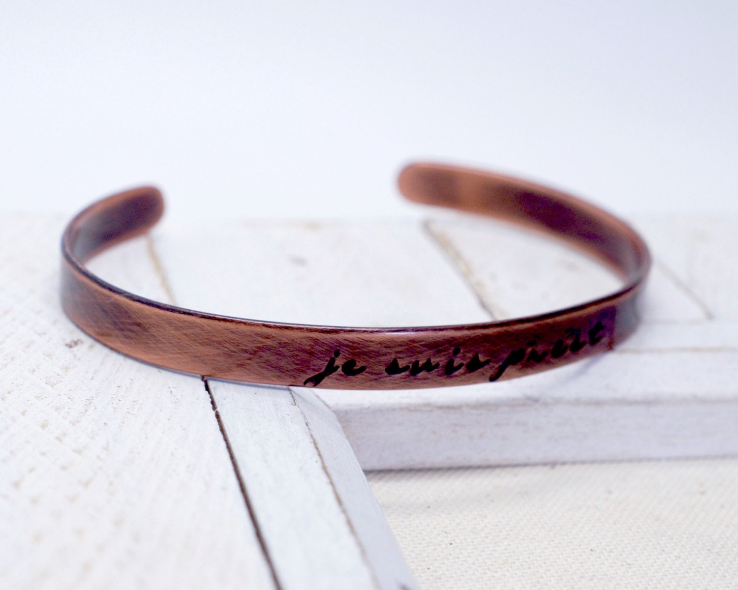 Custom Cuff Personalized Rustic Narrow Cuff - Hand Stamped Custom Jewelry - Hidden ...