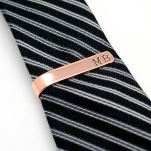 Copper Personalized Tie Clip - Custom Tie Clip - Monogram Tie Clip  -Engraved Tie Bar - Gift for Men - Groomsmen Gift - Wedding Accessory
