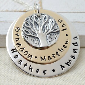 Family Tree Necklace for Grandma, Grandmother Necklace, Gift for Grandma, Mother&#39;s Day Gift Jewelry, Gift for Nana, Grandma Gift
