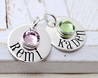 Christmas Gift Necklace, Personalized Birthstone Necklace, Custom Name Necklace, Gift for Mom, Grandmother Jewelry, Gift for Grandma
