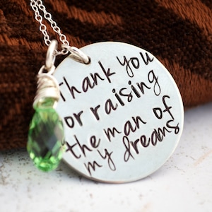 Danke, dass Sie den Mann meiner Träume großgezogen haben, Mutter der Braut, Schwiegermutter Geschenk, Muttertagsgeschenk Schwiegermutter