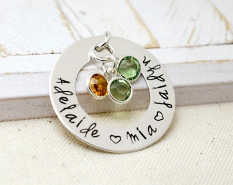 Christmas Personalized Mom Birthstones Necklace, Gift for Grandma, Grandmother Necklace, Mothers Necklace, Nana Gift, Grandma Gift