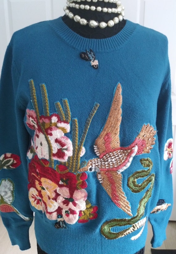 Beautiful Vintage Chinese Embroidered Sweater
